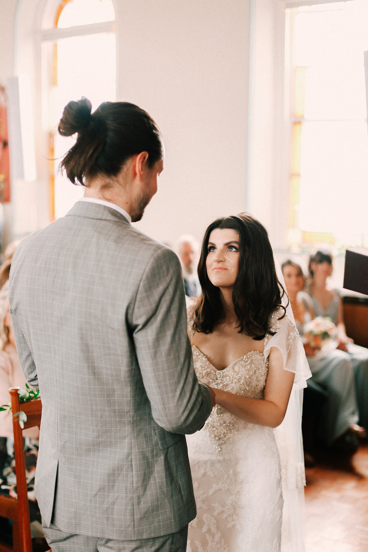 A festival inspired farm wedding in shades of peach. Photography by Rosie Hardy and Adam Bird.