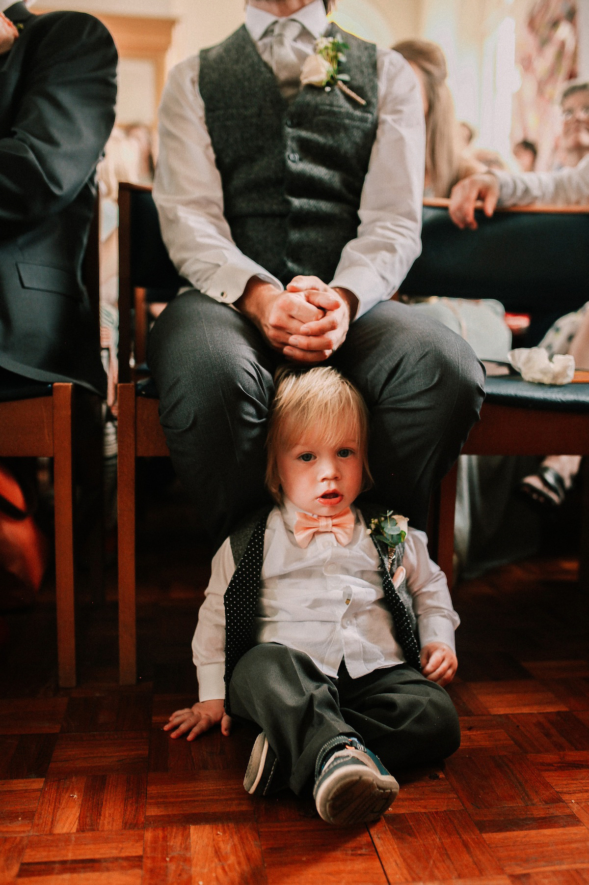 A festival inspired farm wedding in shades of peach. Photography by Rosie Hardy and Adam Bird.