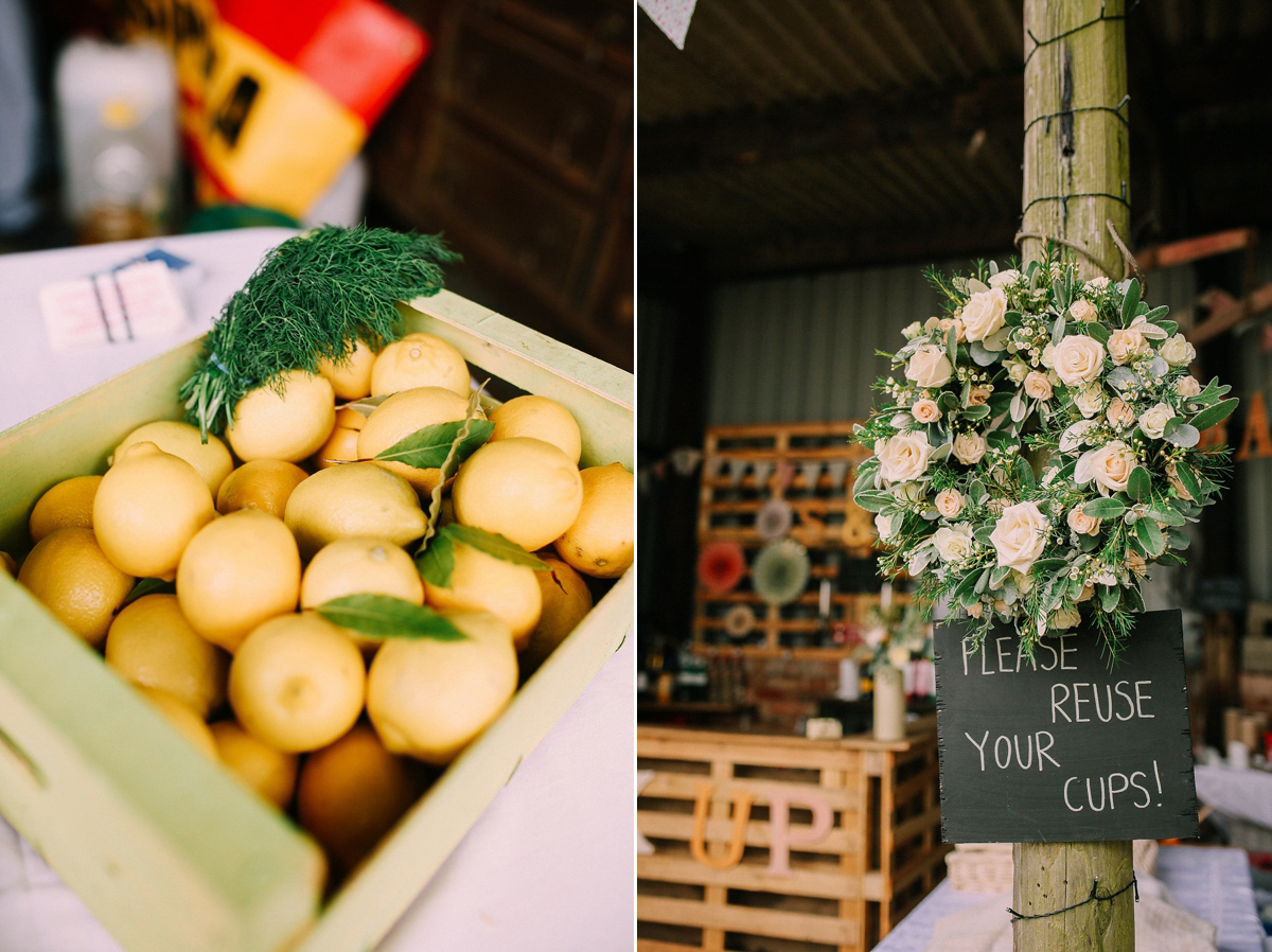 A festival inspired farm wedding in shades of peach. Photography by Rosie Hardy and Adam Bird.