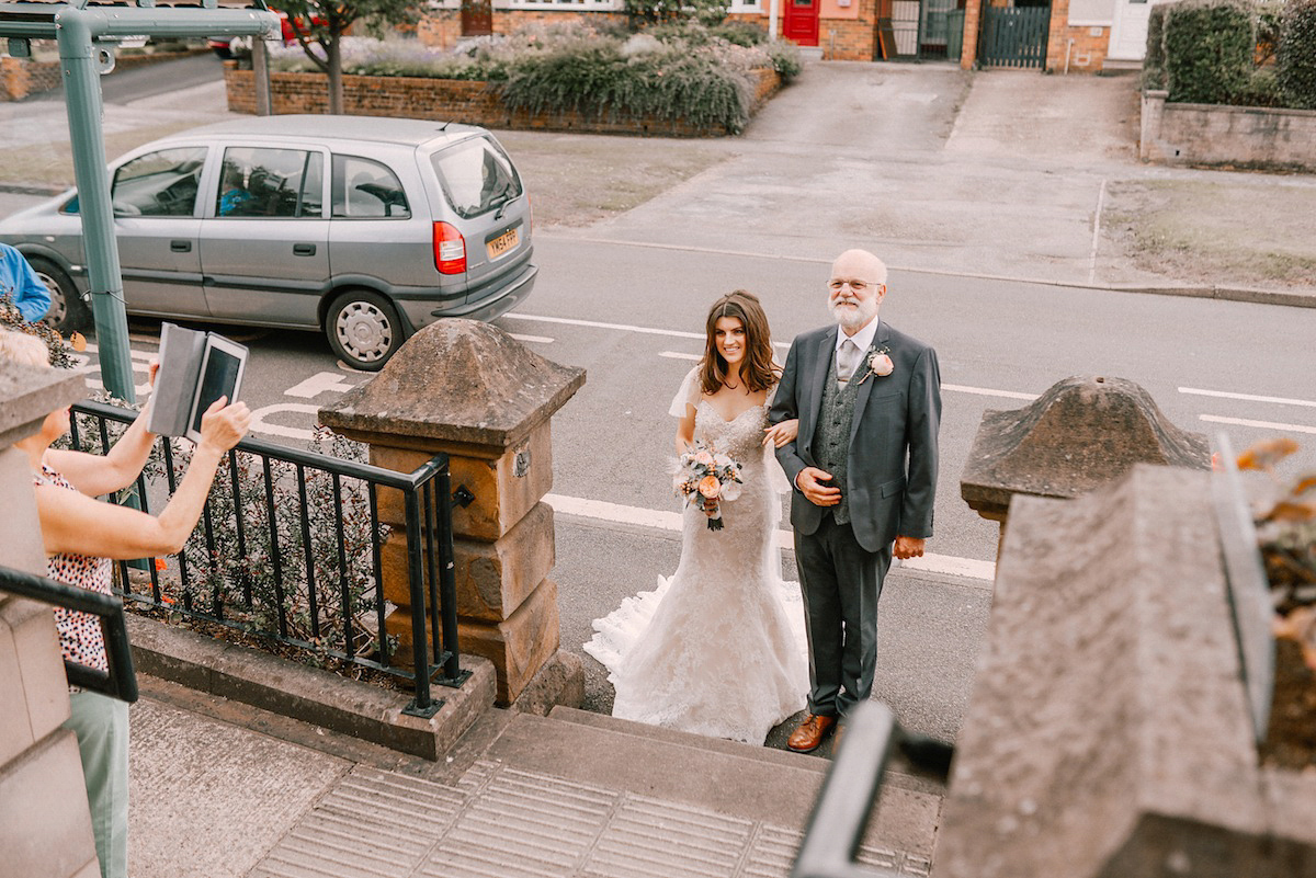 A festival inspired farm wedding in shades of peach. Photography by Rosie Hardy and Adam Bird.