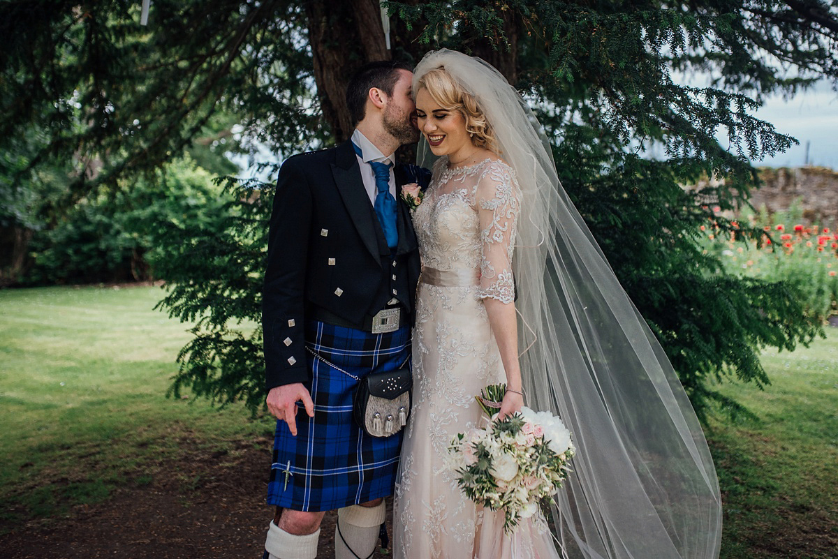 A Bride in Maggie Sottero for an American and Scottish, Travel