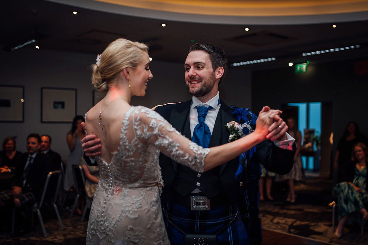 Megan wore Maggie Sottero for her American-English and travel inspired wedding in Scotland. Images captued by ChicPhoto.