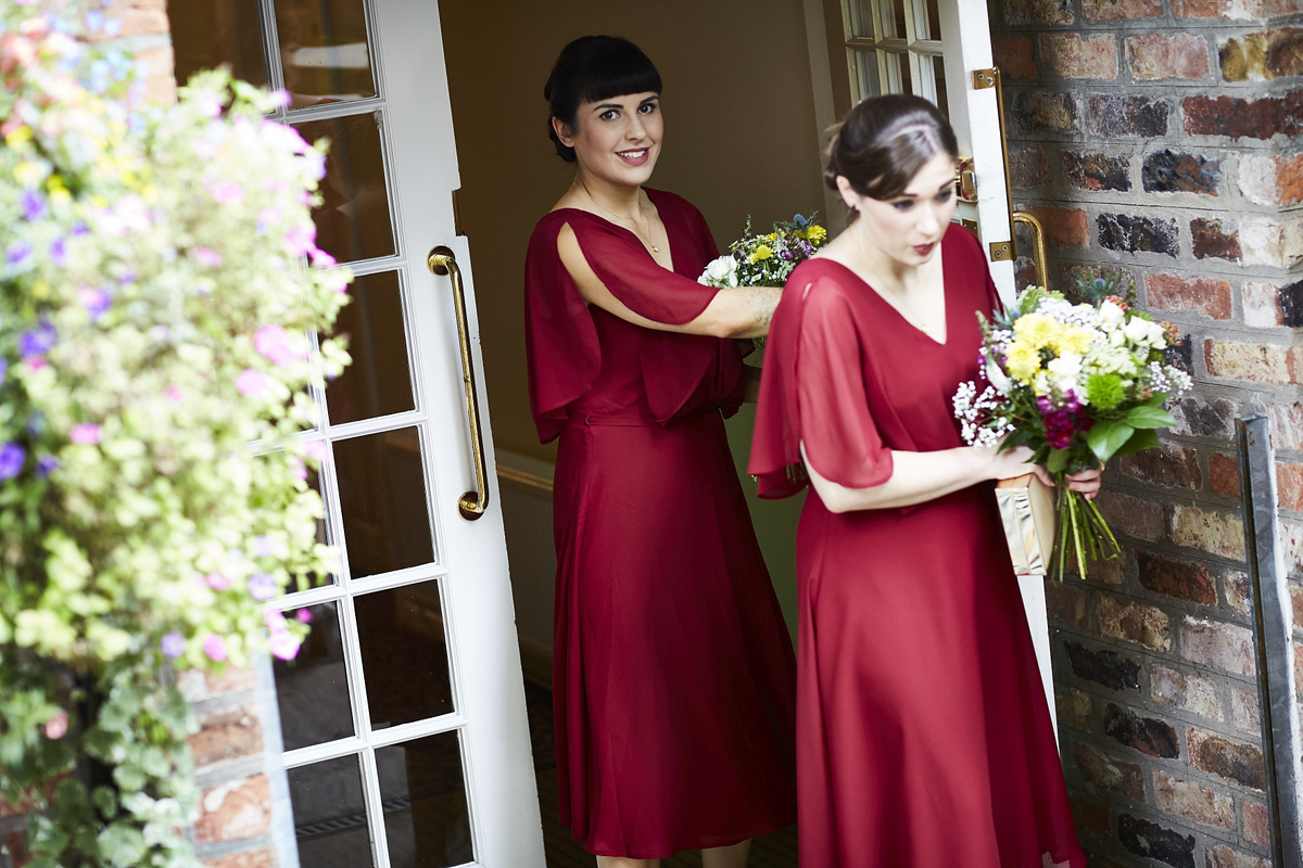 Sarah wore 'Betty' by Jenny Packham for her Yorkshire Dales and English woodland inspired Autumn wedding in York. Photography by David Lindsay.