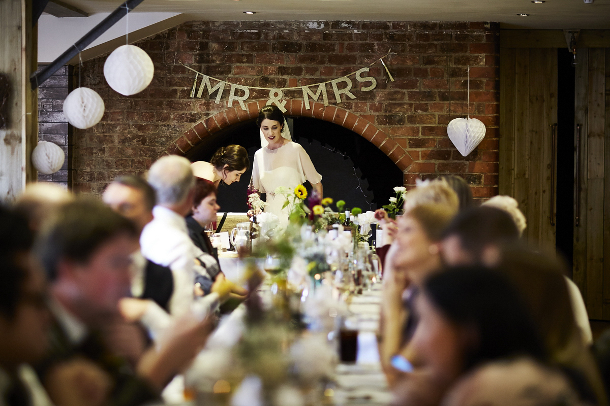 Sarah wore 'Betty' by Jenny Packham for her Yorkshire Dales and English woodland inspired Autumn wedding in York. Photography by David Lindsay.