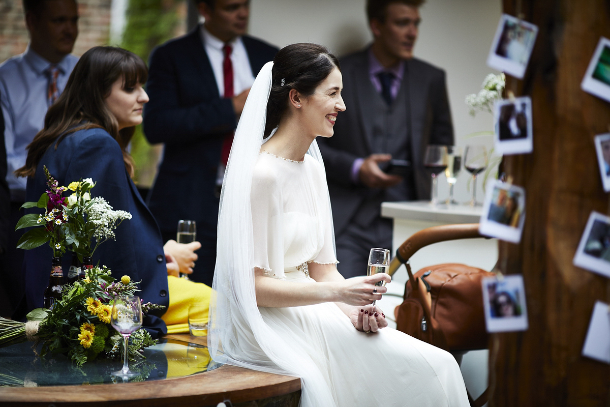 Sarah wore 'Betty' by Jenny Packham for her Yorkshire Dales and English woodland inspired Autumn wedding in York. Photography by David Lindsay.