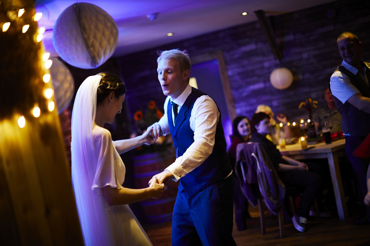 Sarah wore 'Betty' by Jenny Packham for her Yorkshire Dales and English woodland inspired Autumn wedding in York. Photography by David Lindsay.