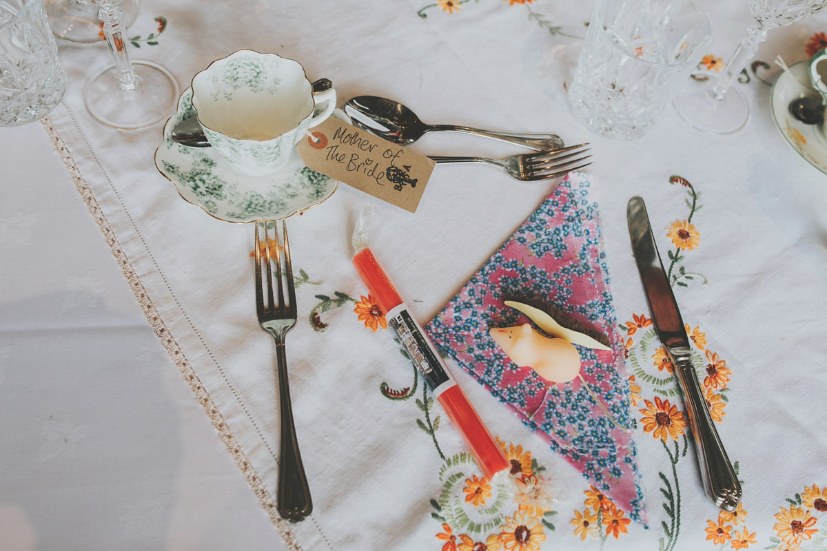 Anya wore a Sabina Motasem gown and floral crown for her vintage seaside inspired wedding. Photography by Eliza Claire.