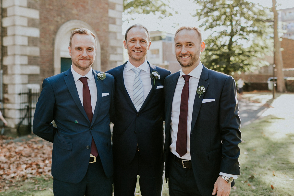 Bride Su wore a Needle & Thread wedding dress for her modern and elegant London wedding. She and her husband Nik met through online dating agency, Guardian Soulmates.
