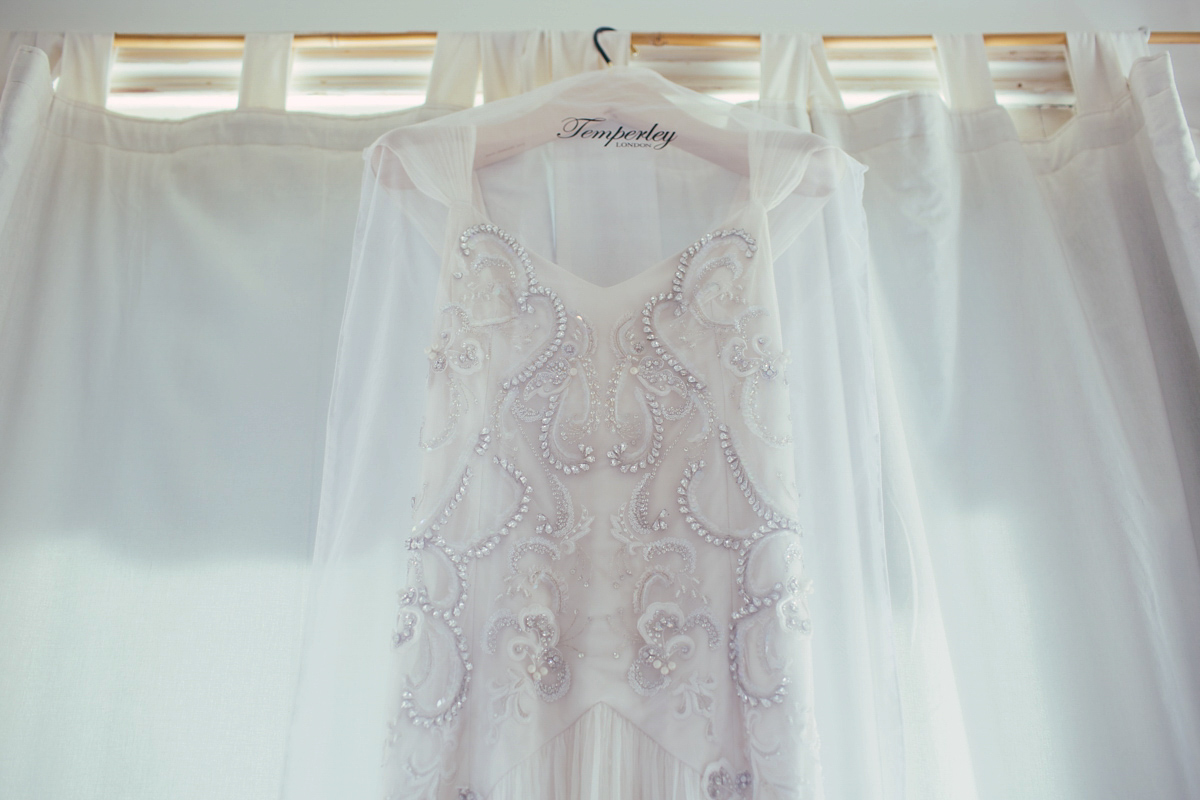 Imogen wore a Temperley gown for her Allotment club wedding in the woods. Photography by Greg Milner.