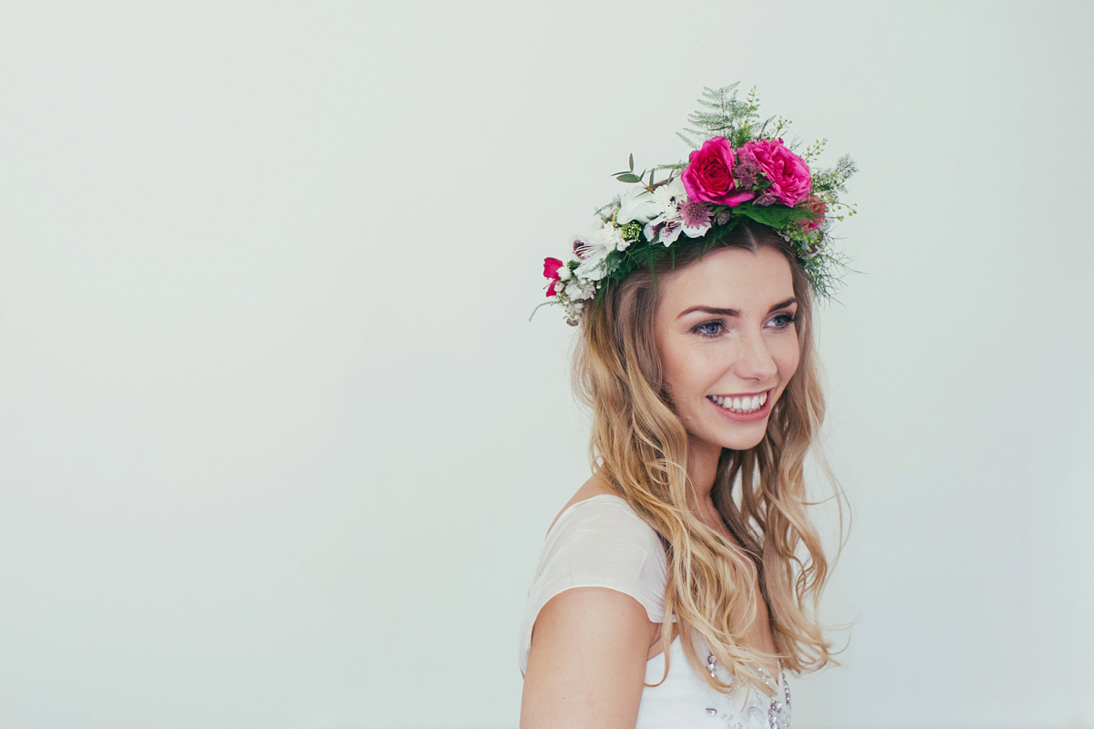 Imogen wore a Temperley gown for her Allotment club wedding in the woods. Photography by Greg Milner.