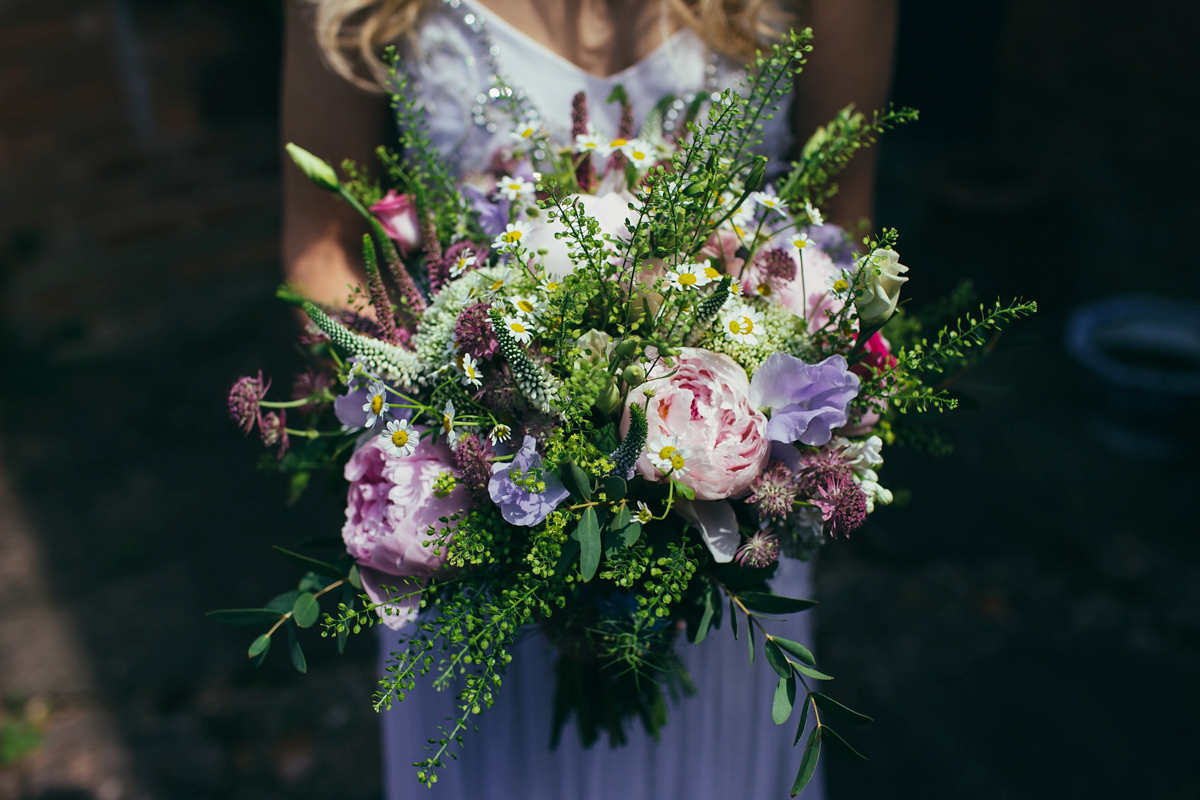 Imogen wore a Temperley gown for her Allotment club wedding in the woods. Photography by Greg Milner.