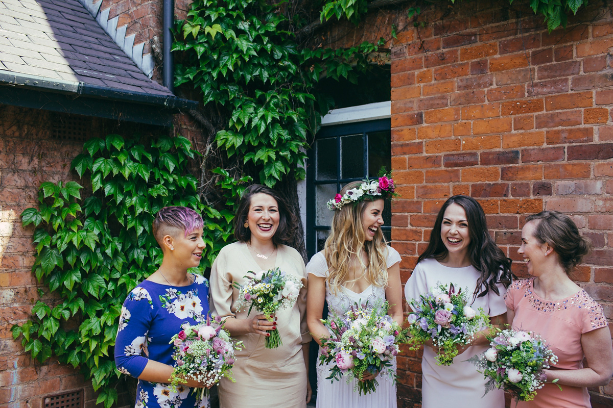 Imogen wore a Temperley gown for her Allotment club wedding in the woods. Photography by Greg Milner.