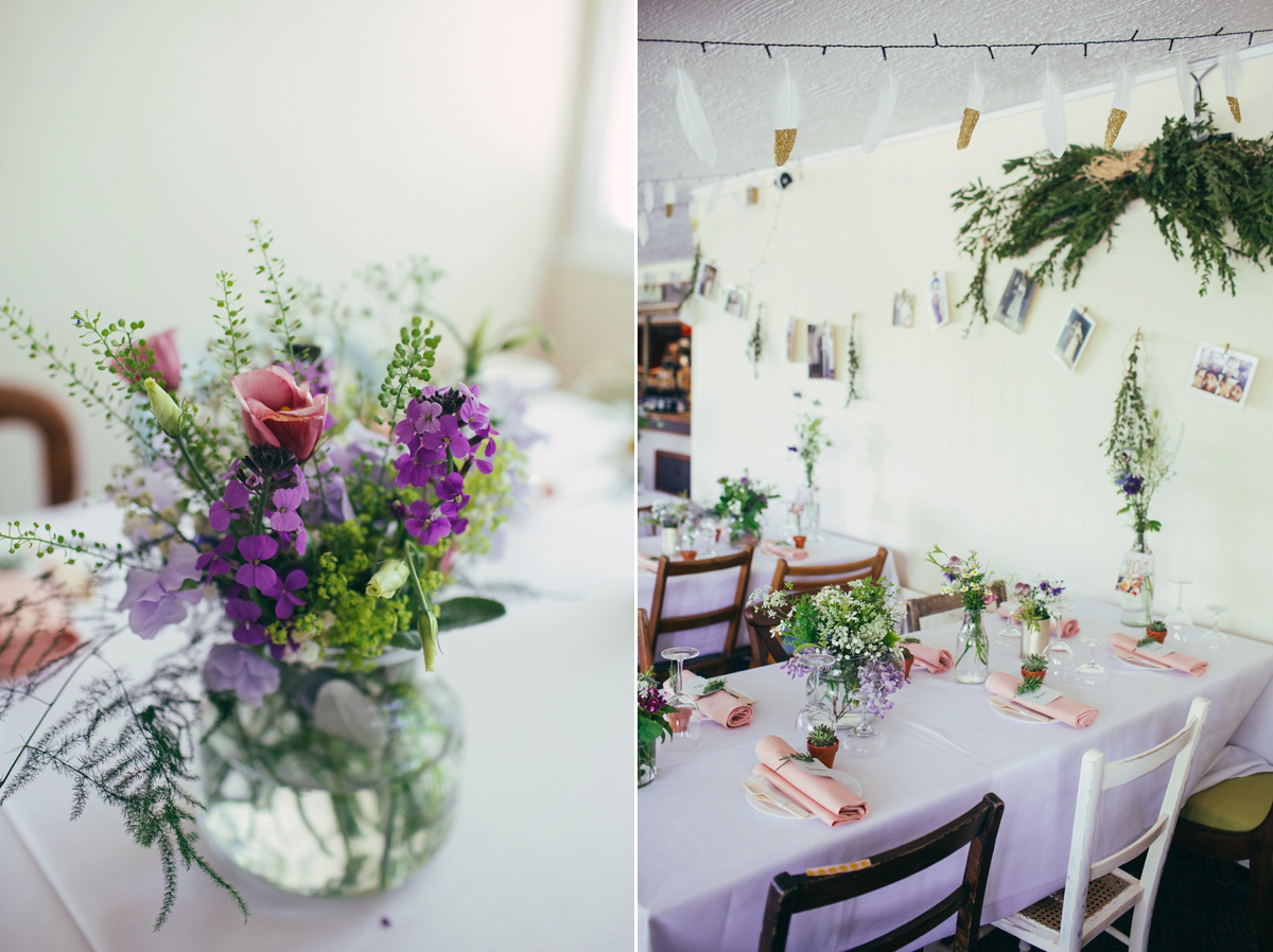 Imogen wore a Temperley gown for her Allotment club wedding in the woods. Photography by Greg Milner.