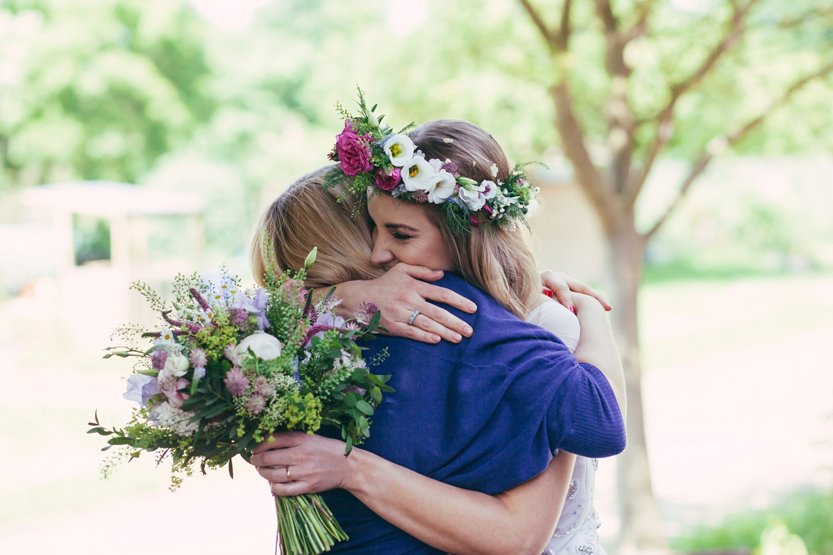 Imogen wore a Temperley gown for her Allotment club wedding in the woods. Photography by Greg Milner.