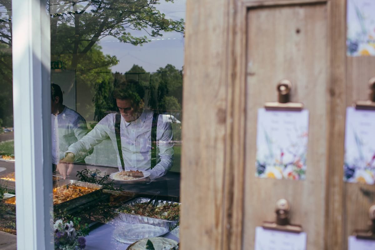 Imogen wore a Temperley gown for her Allotment club wedding in the woods. Photography by Greg Milner.