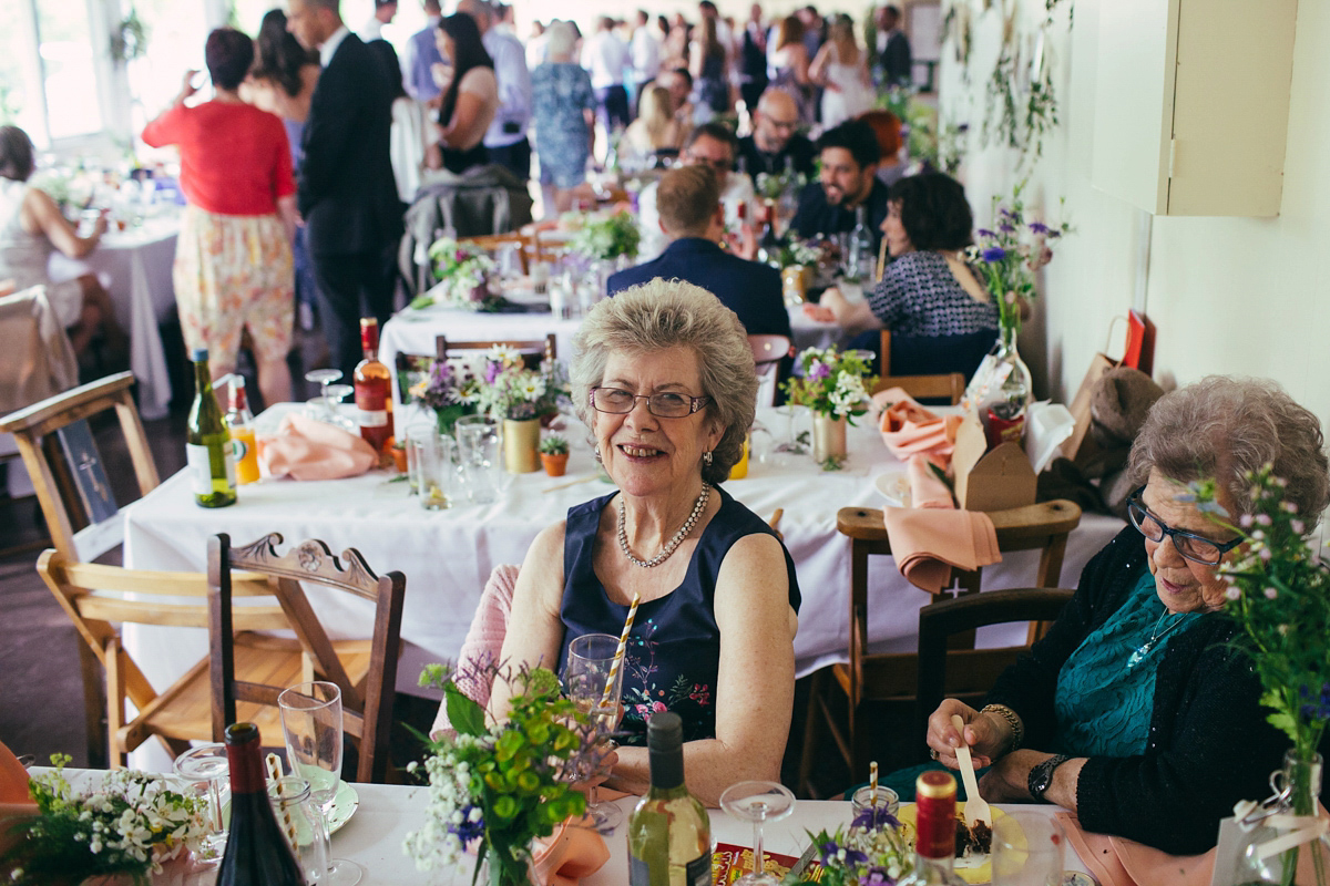 Imogen wore a Temperley gown for her Allotment club wedding in the woods. Photography by Greg Milner.