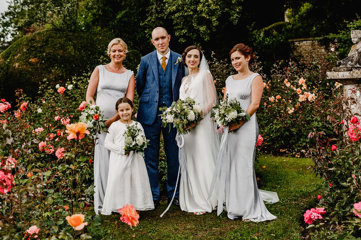 A David Fielden gown for a wedding at Pennard House in Somerset. Photography by Noel Deasington.