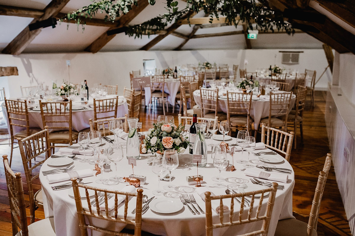 A David Fielden gown for a wedding at Pennard House in Somerset. Photography by Noel Deasington.