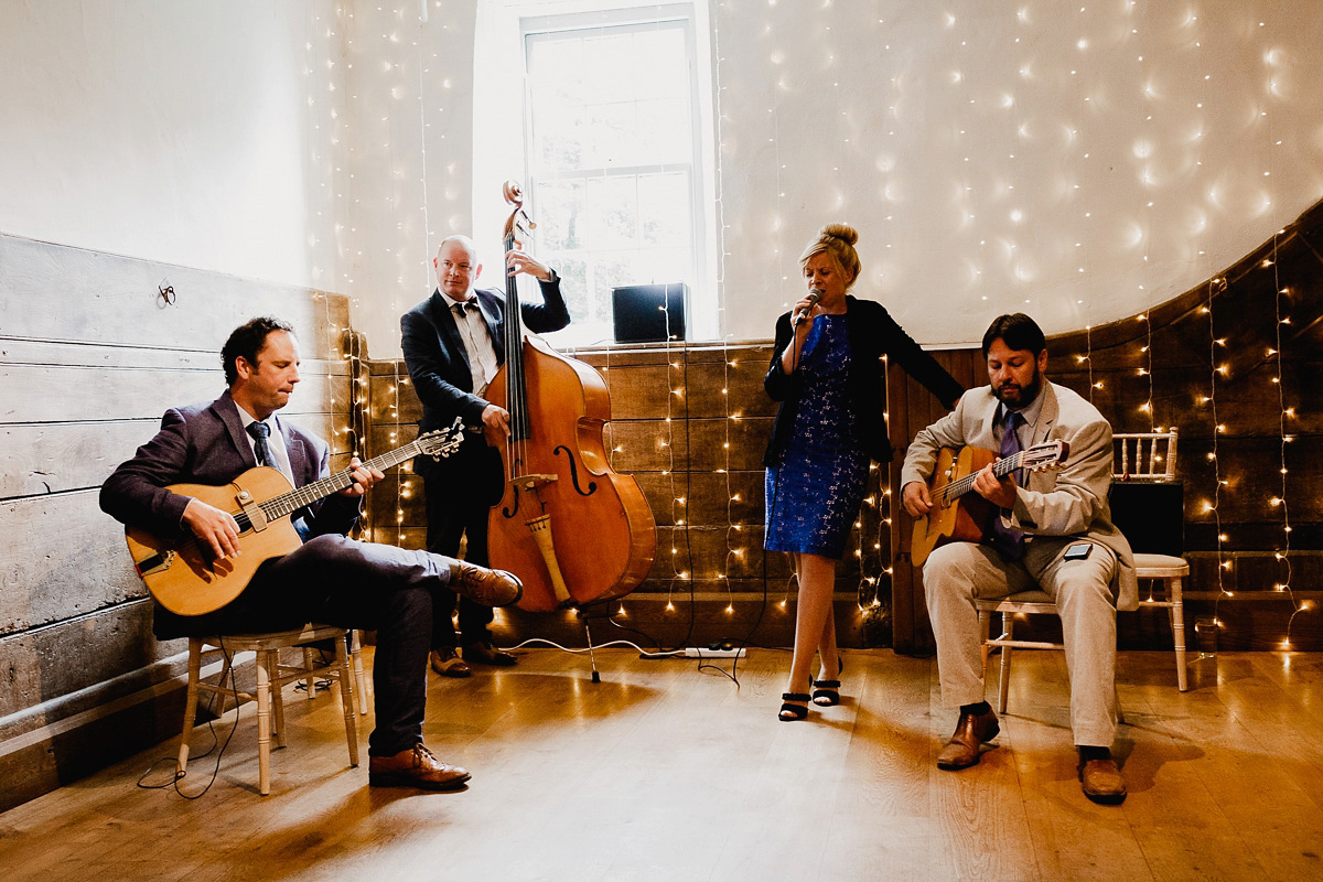 A David Fielden gown for a wedding at Pennard House in Somerset. Photography by Noel Deasington.