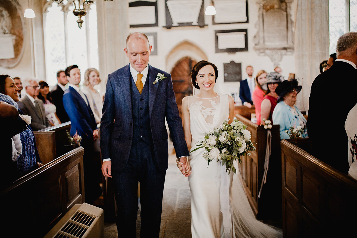 A David Fielden gown for a wedding at Pennard House in Somerset. Photography by Noel Deasington.