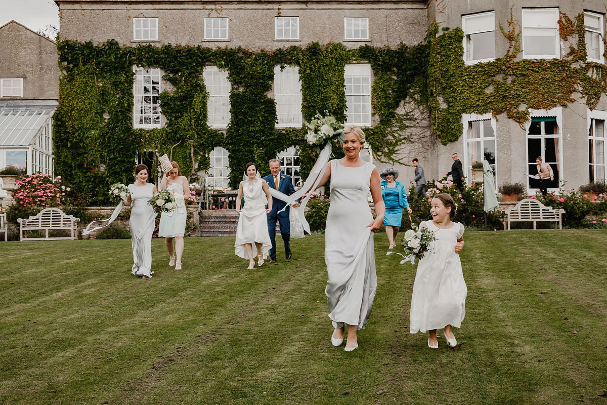 A David Fielden gown for a wedding at Pennard House in Somerset. Photography by Noel Deasington.