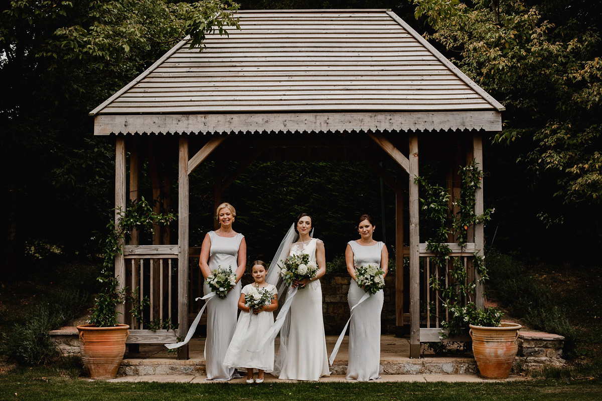 A David Fielden gown for a wedding at Pennard House in Somerset. Photography by Noel Deasington.