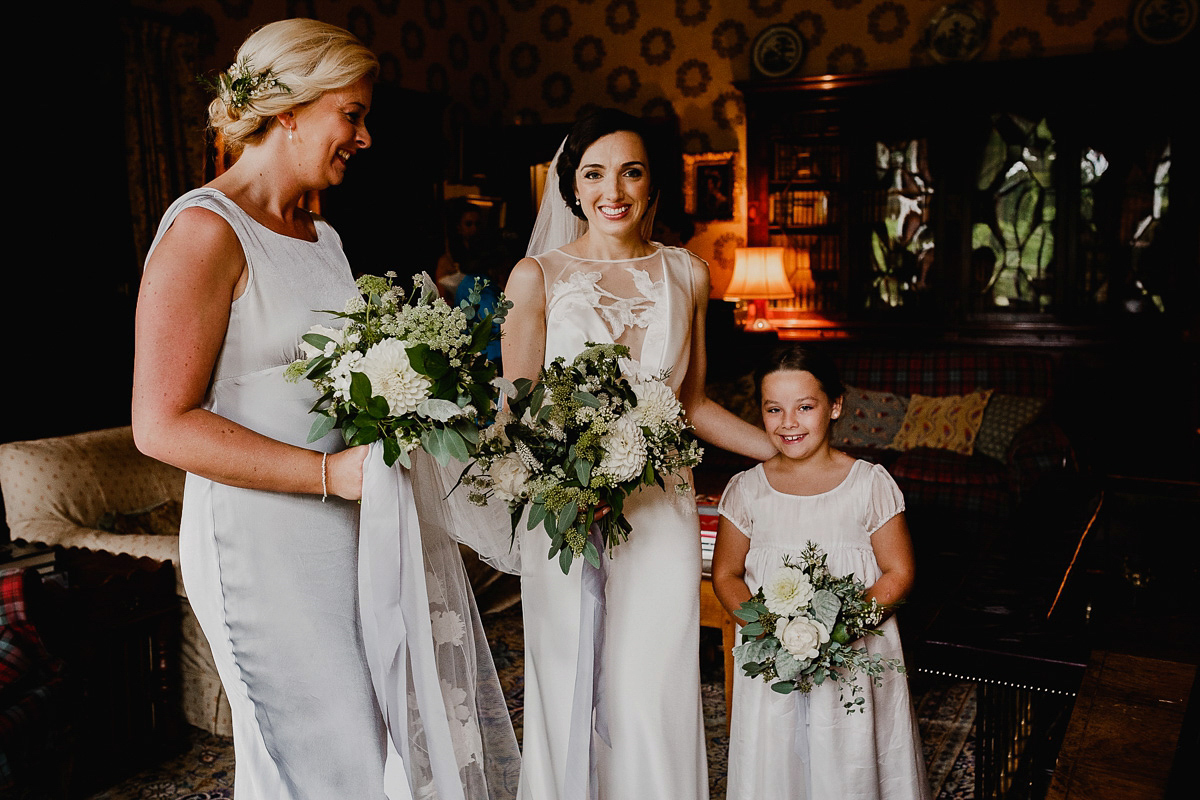 A David Fielden gown for a wedding at Pennard House in Somerset. Photography by Noel Deasington.