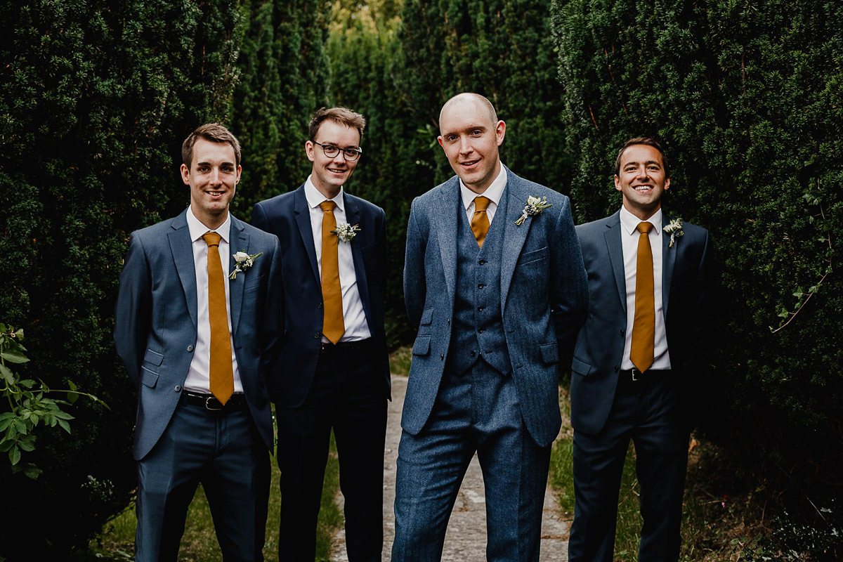 A David Fielden gown for a wedding at Pennard House in Somerset. Photography by Noel Deasington.