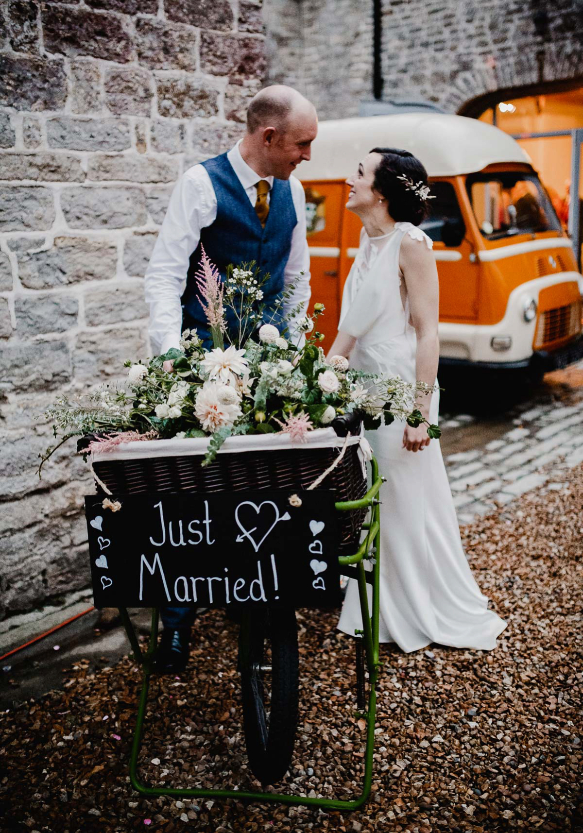 A David Fielden gown for a wedding at Pennard House in Somerset. Photography by Noel Deasington.