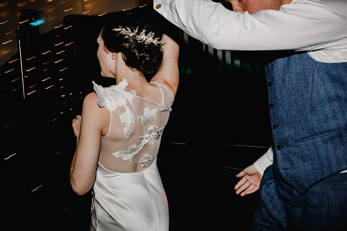 A David Fielden gown for a wedding at Pennard House in Somerset. Photography by Noel Deasington.