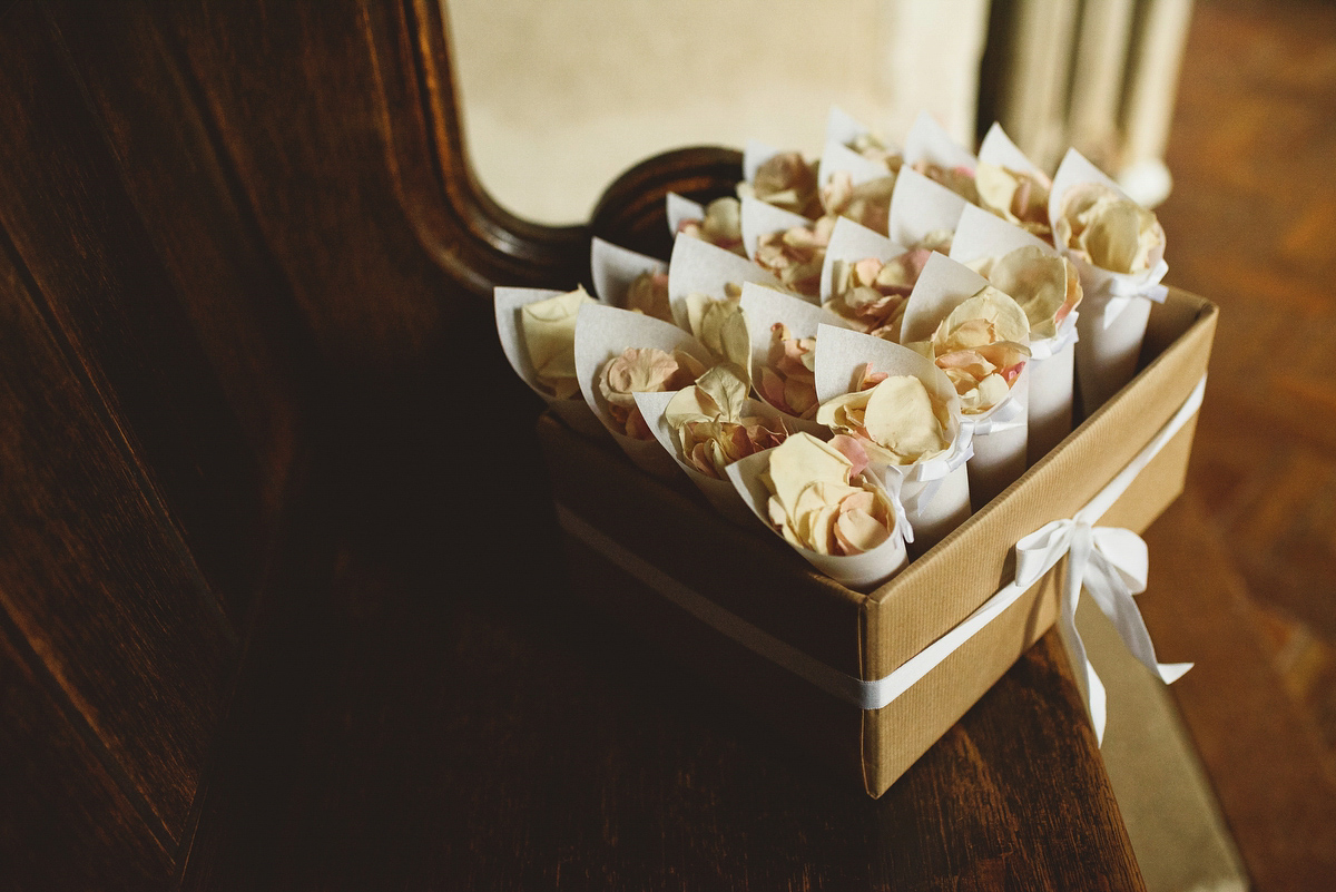 Sarah wore Rosa Clara for her classy and elegant black tie wedding at Hengrave Hall. Photography by Jackson & Co.