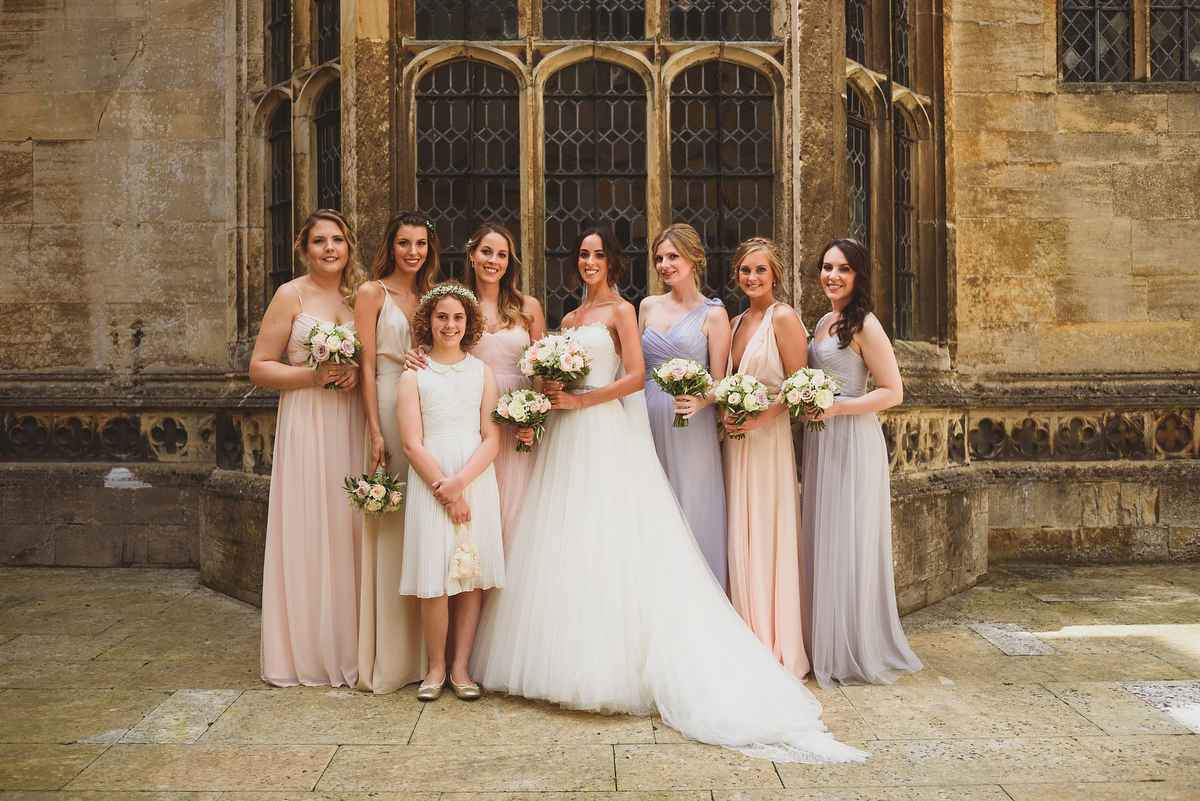 Sarah wore Rosa Clara for her classy and elegant black tie wedding at Hengrave Hall. Photography by Jackson & Co.