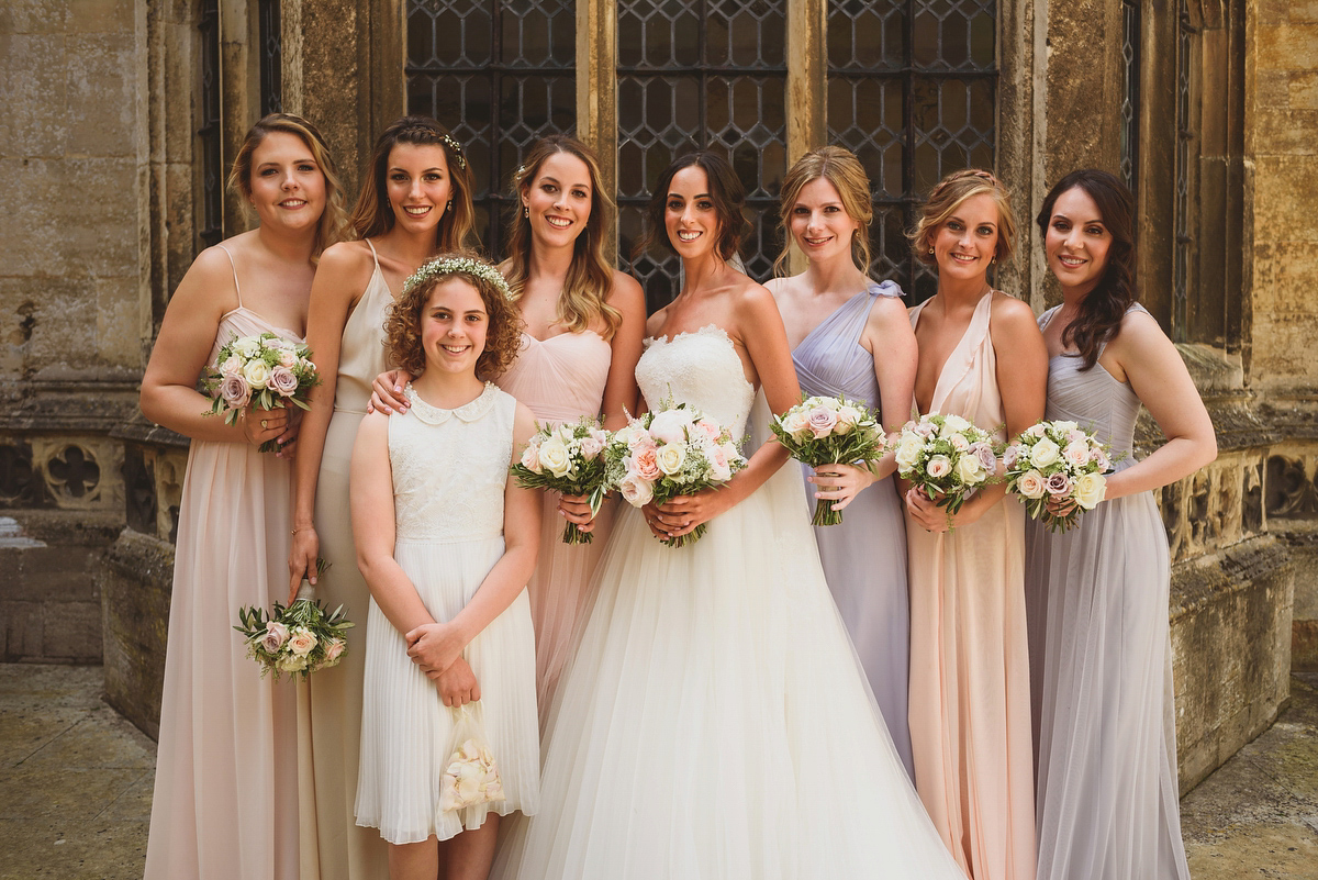 Sarah wore Rosa Clara for her classy and elegant black tie wedding at Hengrave Hall. Photography by Jackson & Co.