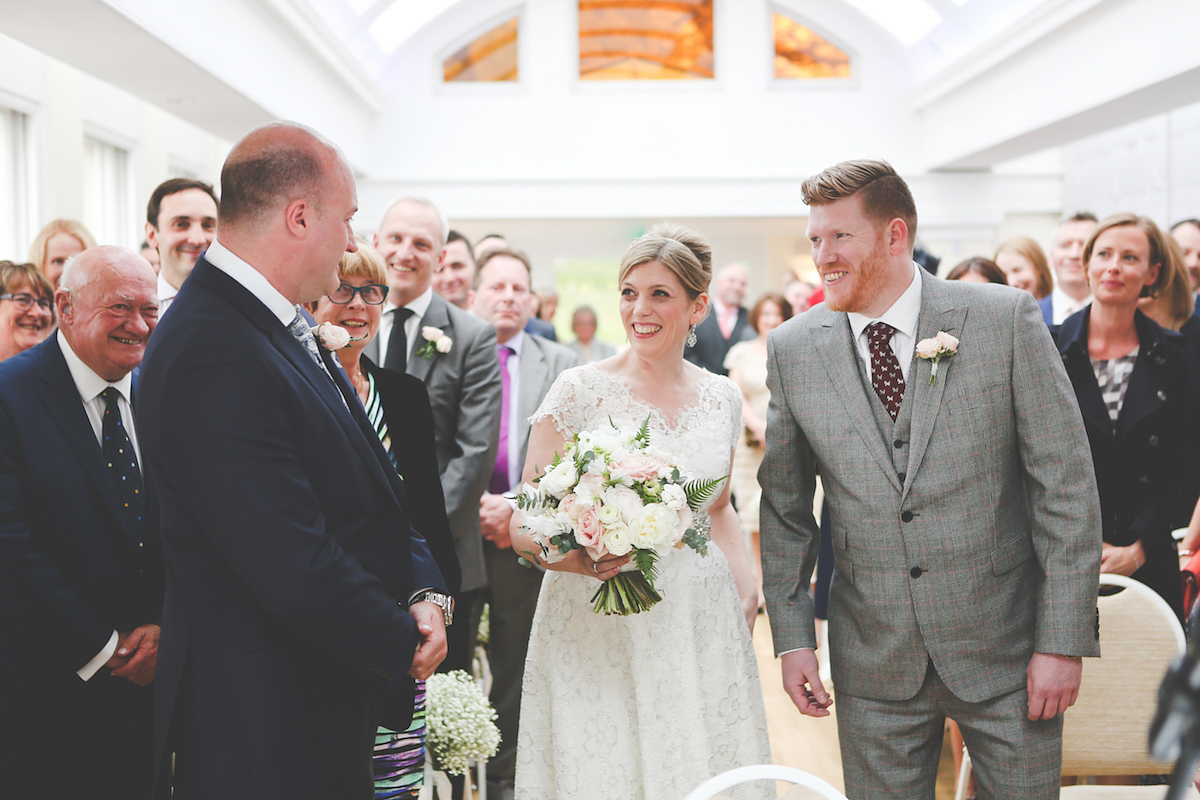 Kate wore a 1950's inspired gown by Fur Coat No Knickers for her elegant and romantic Spring wedding at Pembroke Lodge. Images by Funky Photography.