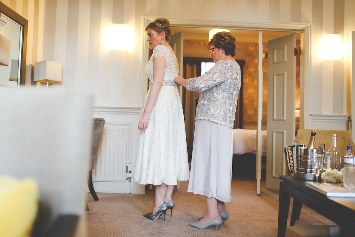 Kate wore a 1950's inspired gown by Fur Coat No Knickers for her elegant and romantic Spring wedding at Pembroke Lodge. Images by Funky Photography.