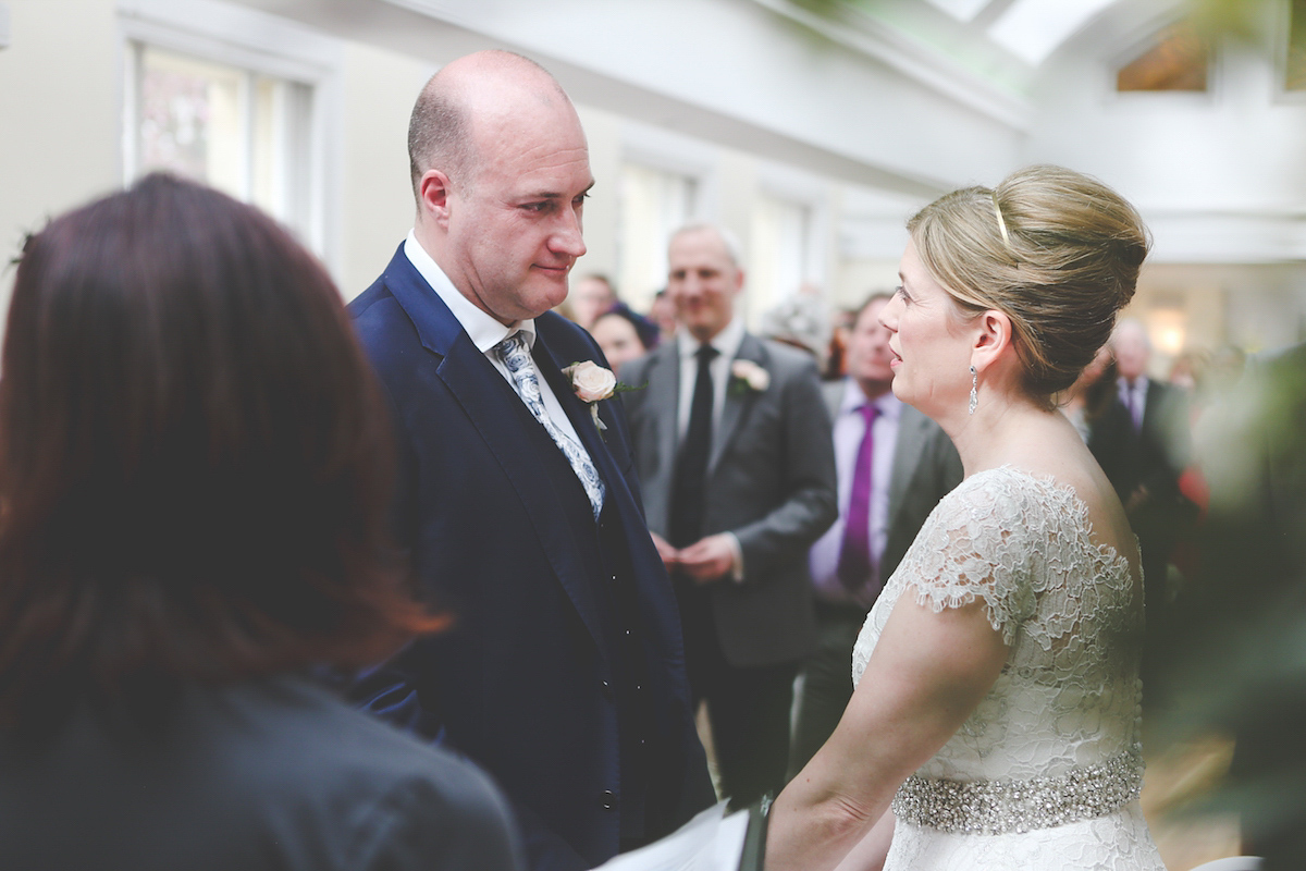 Kate wore a 1950's inspired gown by Fur Coat No Knickers for her elegant and romantic Spring wedding at Pembroke Lodge. Images by Funky Photography.