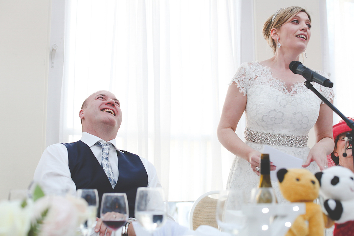 Kate wore a 1950's inspired gown by Fur Coat No Knickers for her elegant and romantic Spring wedding at Pembroke Lodge. Images by Funky Photography.