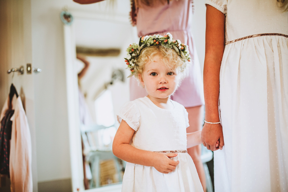 Jessica wore a Claire Pettibone gown from Ellie Sanderson in Surrey for her country village wedding that was full of fun and charm. Photography by Frankee Victoria.