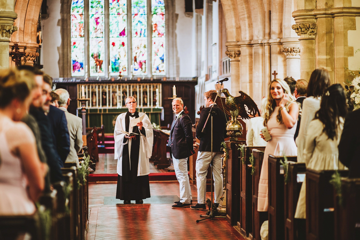 Jessica wore a Claire Pettibone gown from Ellie Sanderson in Surrey for her country village wedding that was full of fun and charm. Photography by Frankee Victoria.