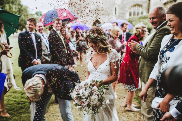 A Claire Pettibone Gown for a Charming and Fun-filled Rural Village Wedding