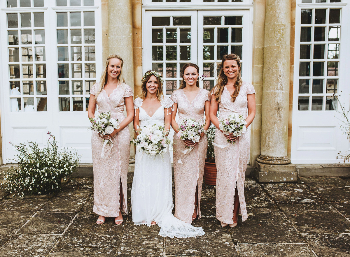 Jessica wore a Claire Pettibone gown from Ellie Sanderson in Surrey for her country village wedding that was full of fun and charm. Photography by Frankee Victoria.