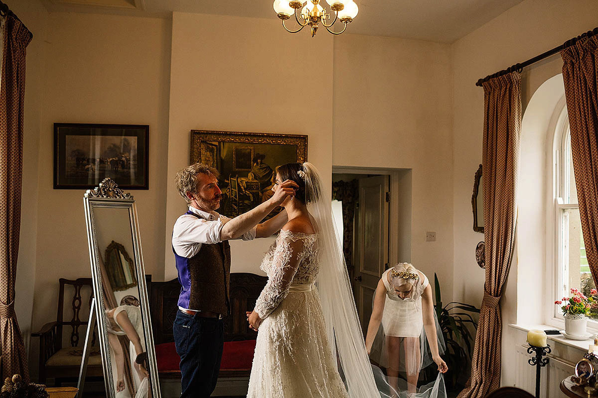 Marisa wore an Elie Saab gown for her elegant wedding at Lartington Hall. Captured by Paul Joseph Photography.