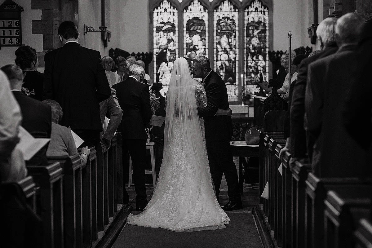 Marisa wore an Elie Saab gown for her elegant wedding at Lartington Hall. Captured by Paul Joseph Photography.