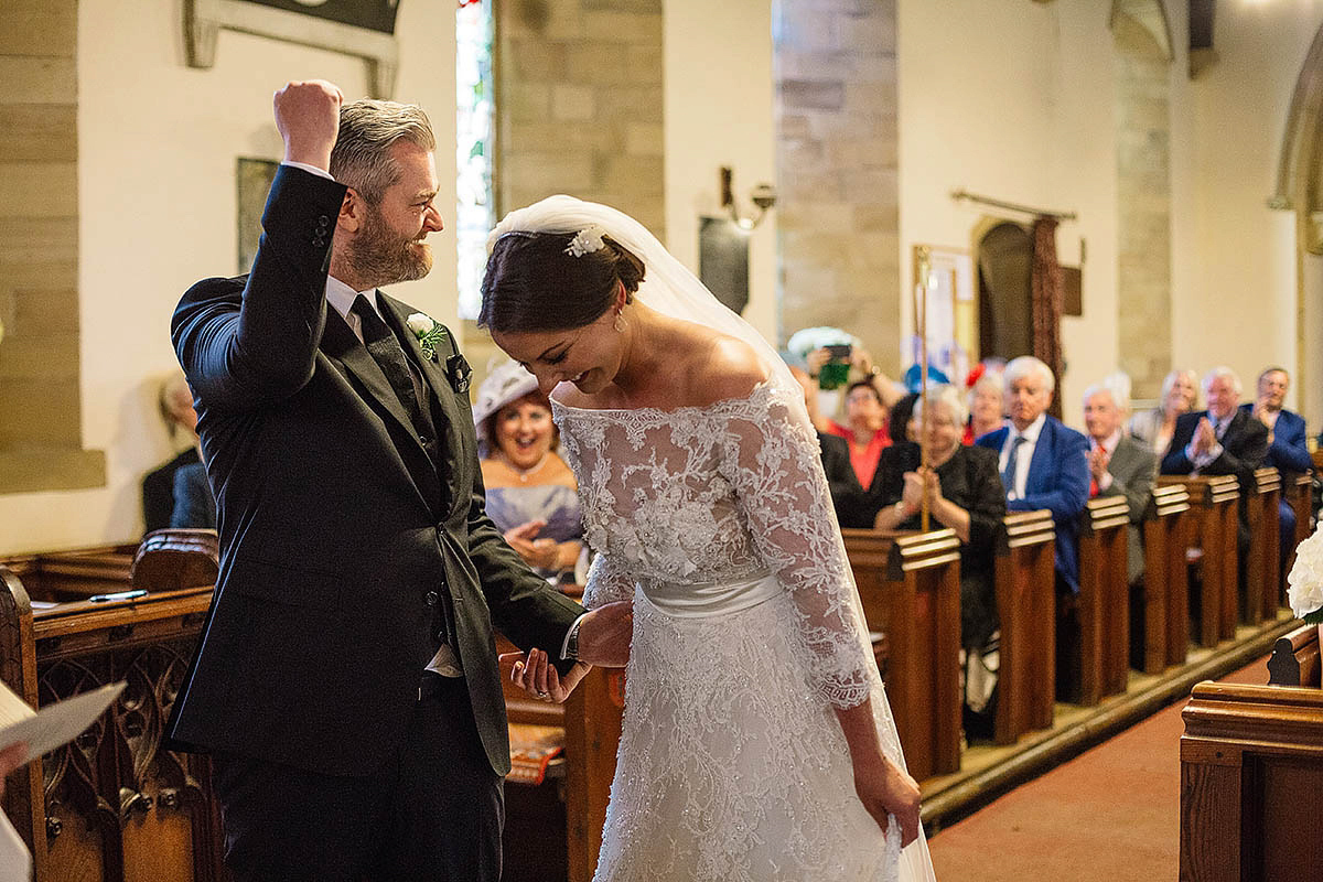 Marisa wore an Elie Saab gown for her elegant wedding at Lartington Hall. Captured by Paul Joseph Photography.