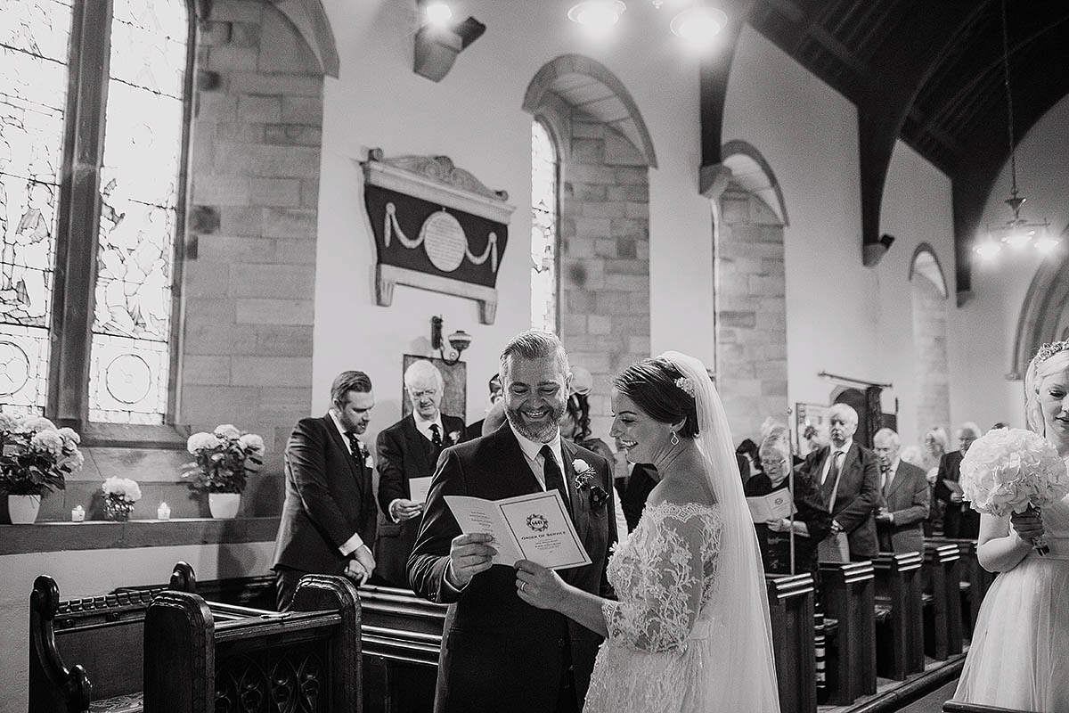 Marisa wore an Elie Saab gown for her elegant wedding at Lartington Hall. Captured by Paul Joseph Photography.