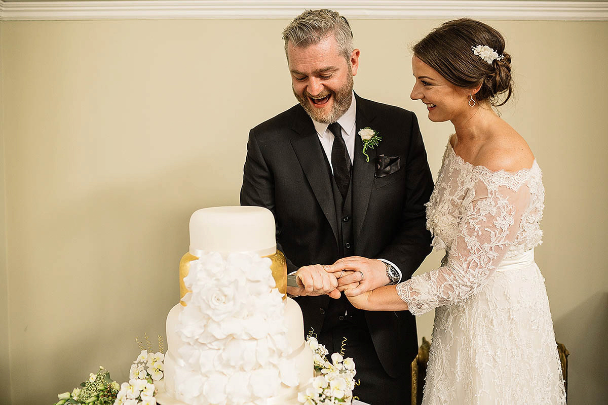 Marisa wore an Elie Saab gown for her elegant wedding at Lartington Hall. Captured by Paul Joseph Photography.