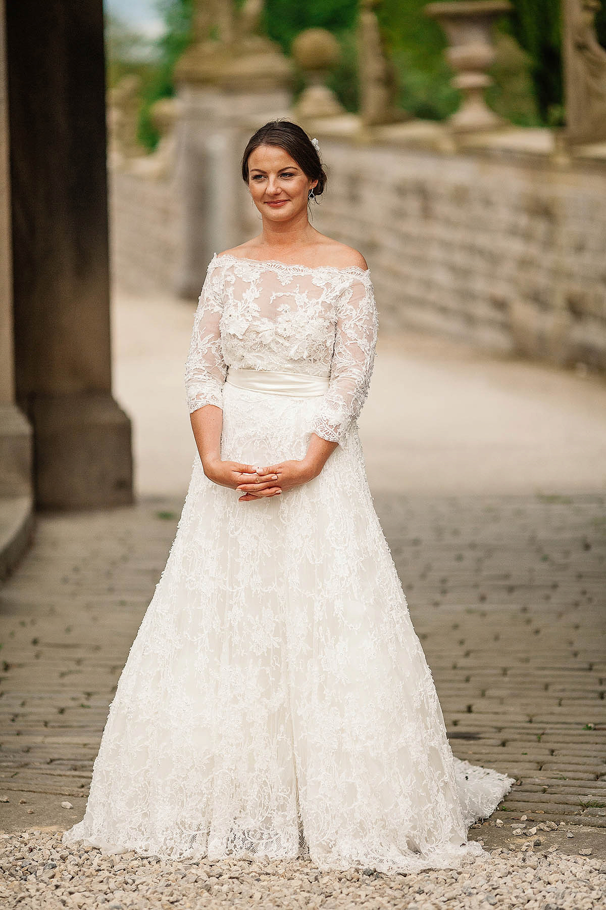 Marisa wore an Elie Saab gown for her elegant wedding at Lartington Hall. Captured by Paul Joseph Photography.