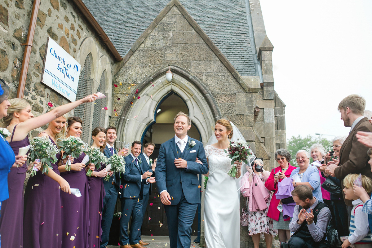 Laura wore a Charlotte Balbier gown for her elegant Autumn wedding at Lochgreen House in Ayrshire, Scotland. Photography by The Gibsons.