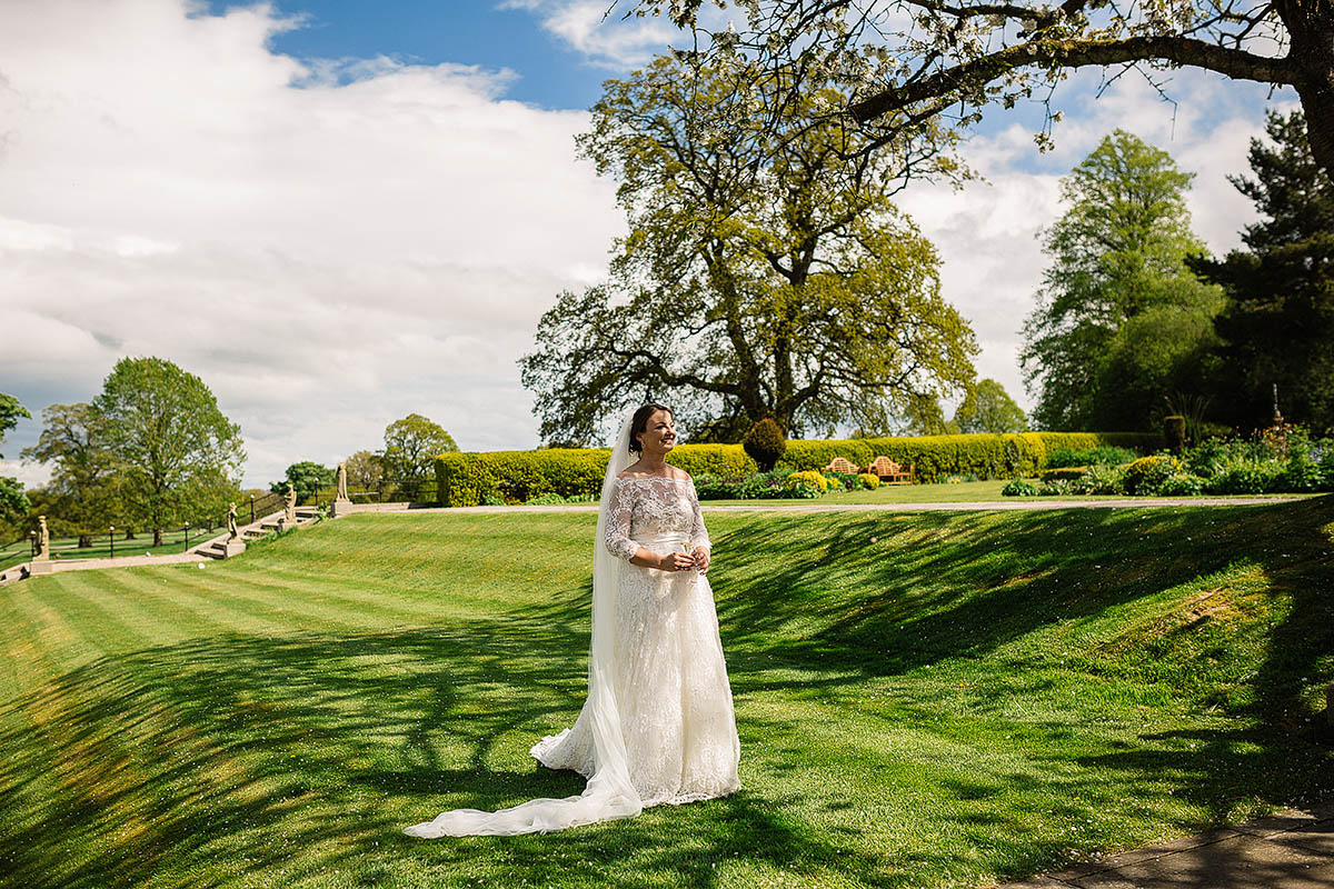 Marisa wore an Elie Saab gown for her elegant wedding at Lartington Hall. Captured by Paul Joseph Photography.