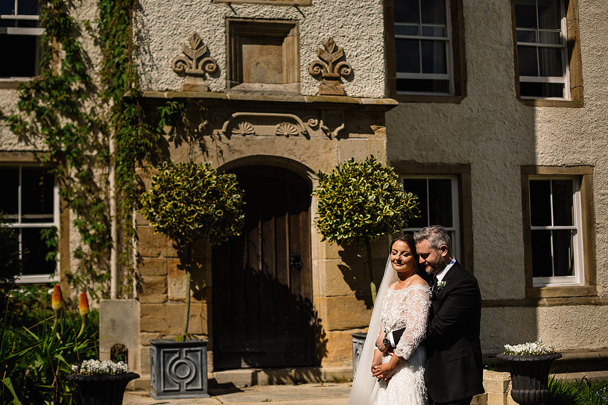 Marisa wore an Elie Saab gown for her elegant wedding at Lartington Hall. Captured by Paul Joseph Photography.